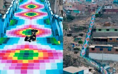 Arte Urbano: textiles tradicionales andinos en murales en escaleras de Perú