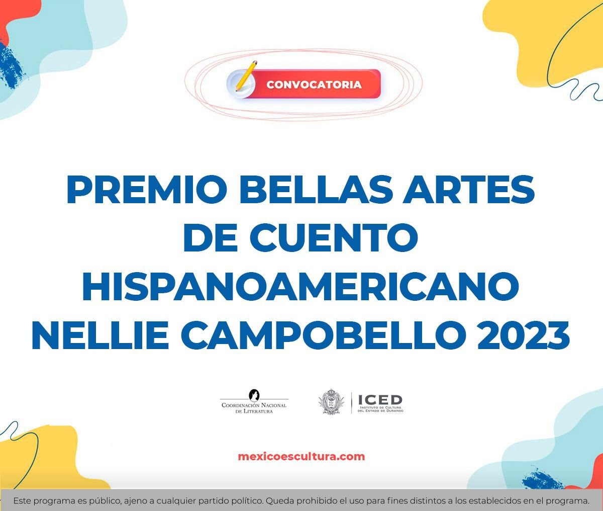 Convocatoria Premio Bellas Artes de Cuento Hispanoamericano,