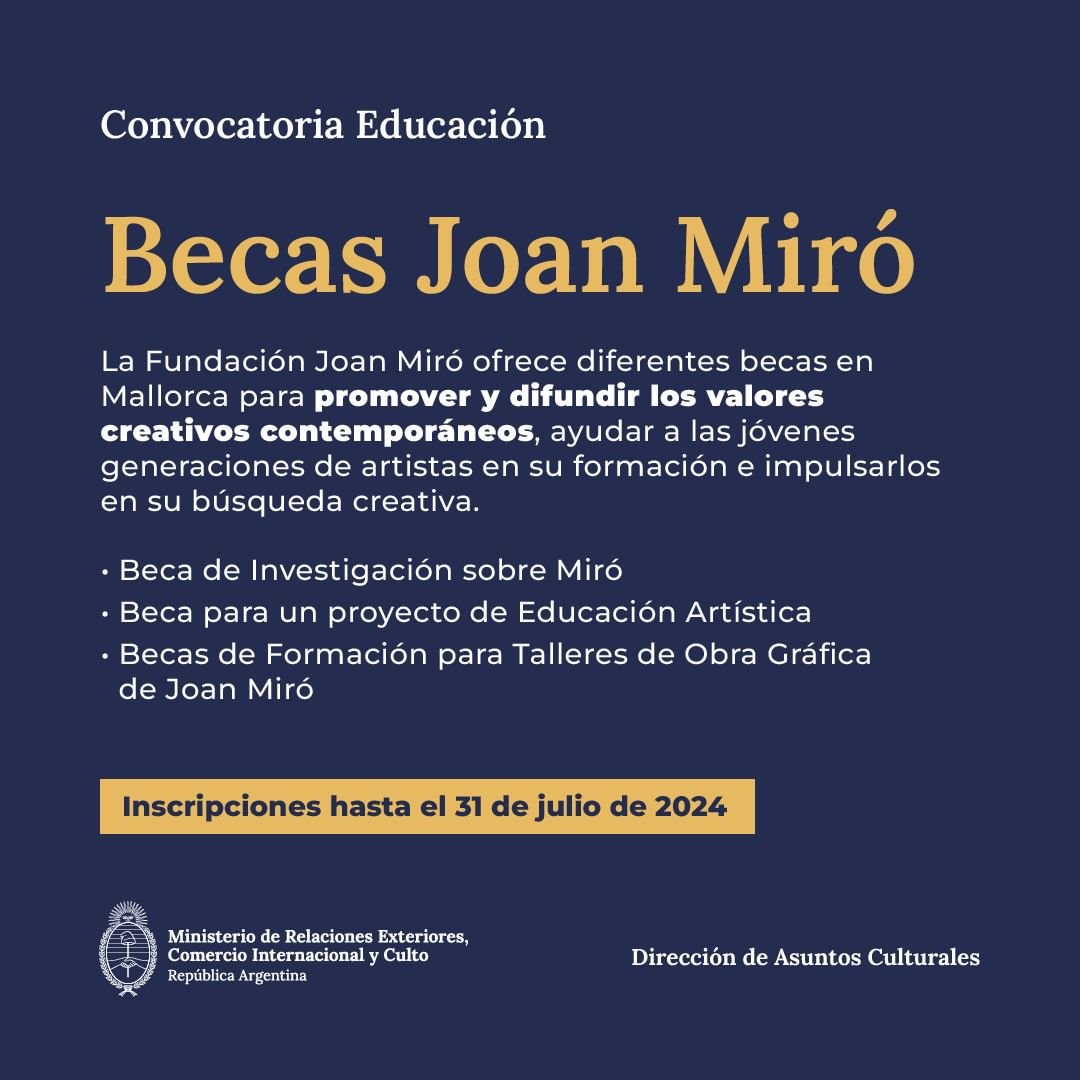 Convocatoria Fundación Joan Miró