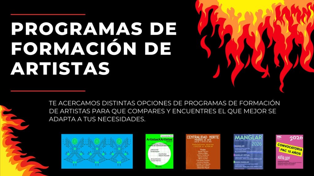 programas de formación de artistas de 2026