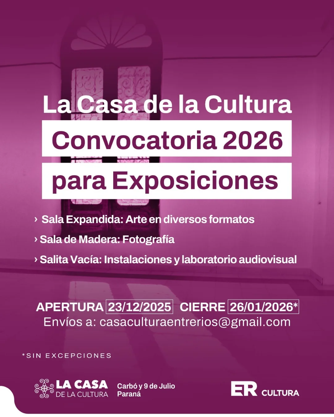 Convocatoria Casa de la Cultura de Entre Ríos 2026