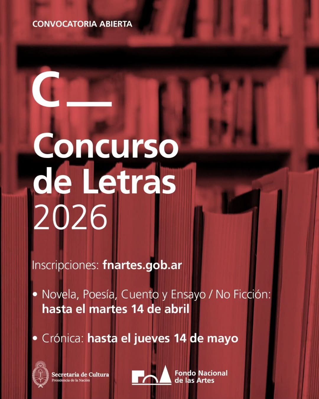 Concurso de Letras 2026 Fondo Nacional de las Artes