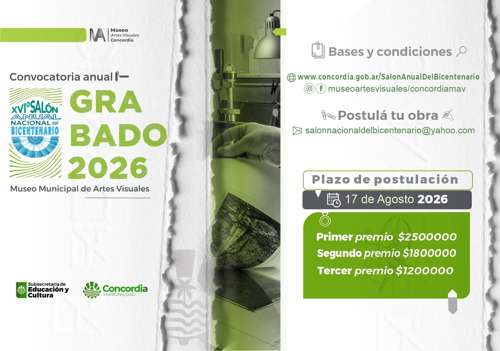 XVI° Salón Anual Nacional del Bicentenario – Grabado – Concordia 2026