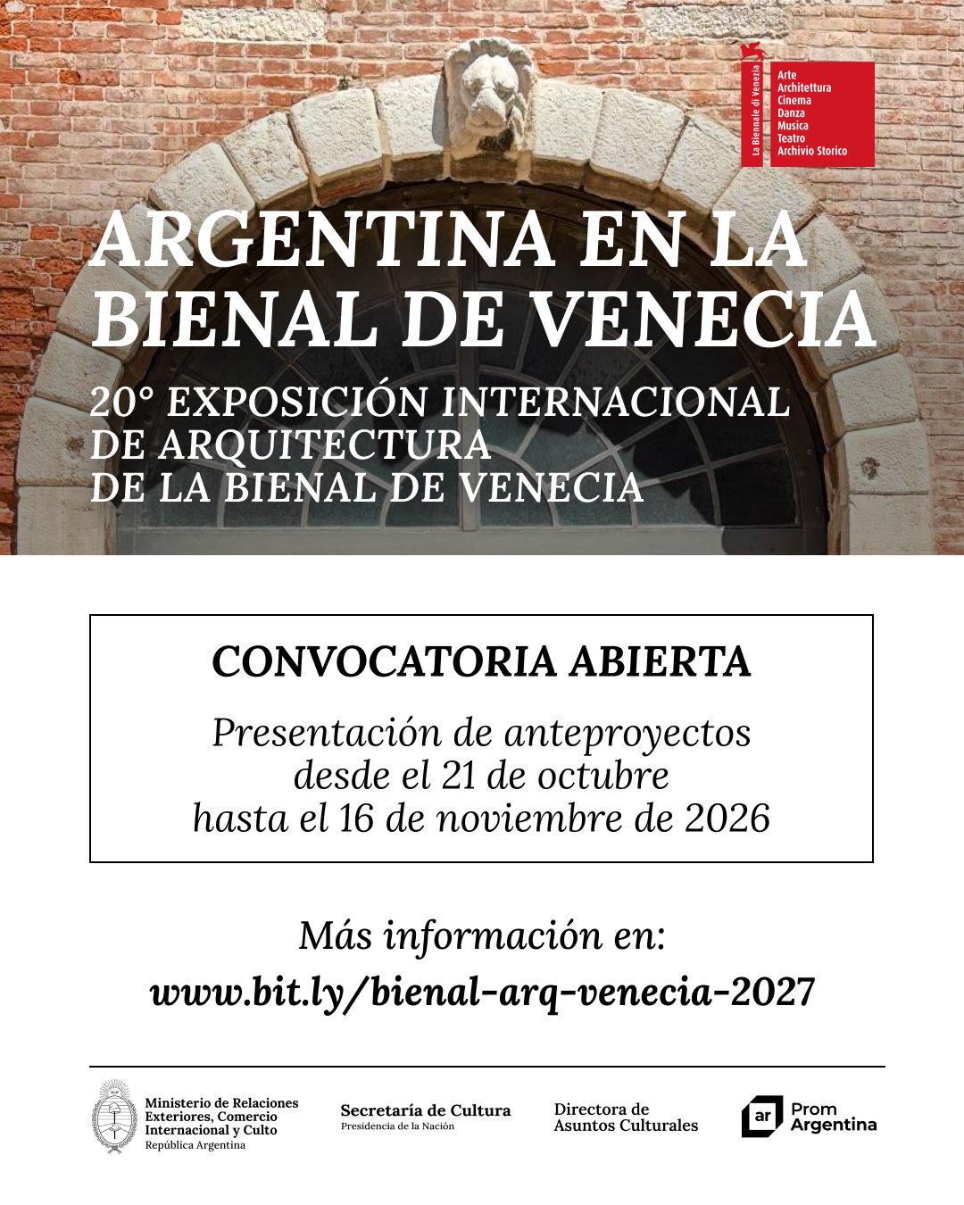 Bienal de Arquitectura de Venecia 2027 convocatoria argentina