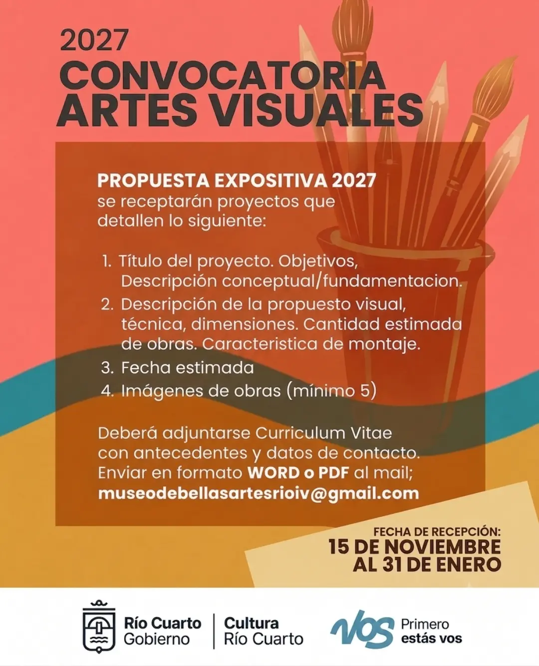 convocatoria artes visuales Río Cuarto 2027